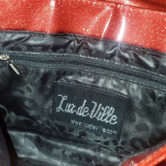 Lux de Ville Spider Web Red and Black Crossbody Bag - Picture 8 of 12